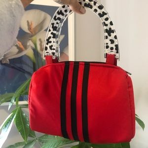 Custom Adidas Mini Bag with cow print handles